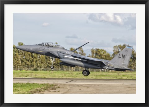 Framed F-15E Strike Eagle, Decimomannu Air Base, Italy Print