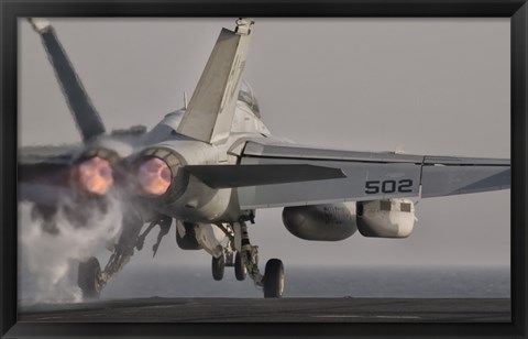 Framed EA-18G Growler Taking Off from USS George HW Bush Print