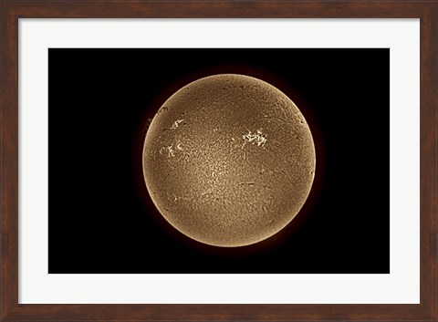 Framed Sun in Hydrogen Alpha Print