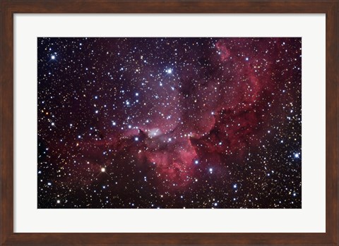 Framed Emission Nebula in the Constellation Cepheus (NGC 7380) Print