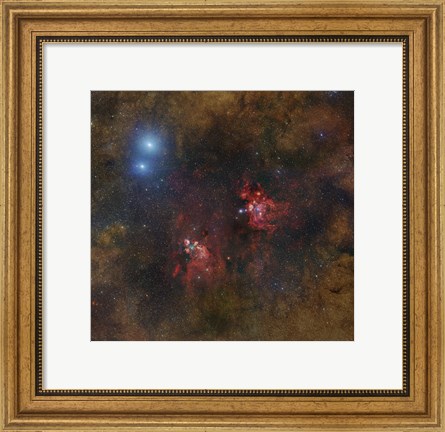 Framed Cat&#39;s Paw and Lobster Nebulae in Scorpius Print