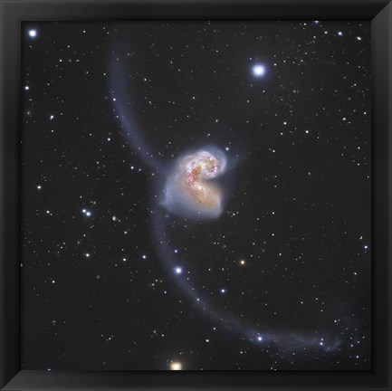 Framed Antennae Galaxies in the constellation Corvus Print