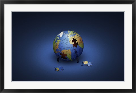 Framed Puzzle Earth Print