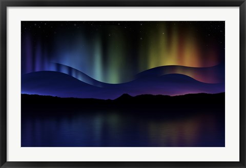 Framed Northern Lights Abstract Print