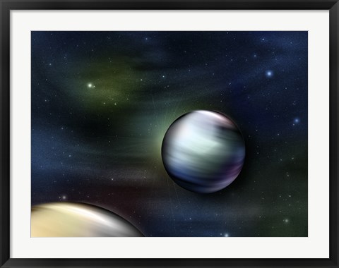 Framed Planets in Space Print