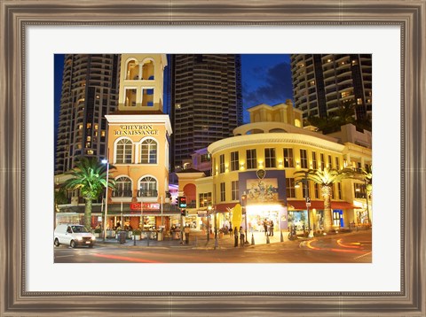 Framed Chevron Renaissance Mall, Surfers Paradise, Gold Coast, Queensland, Australia Print