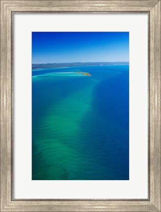 Framed Great Sandy Straits, Little Woody Island and Fraser Island, Queensland, Australia Print