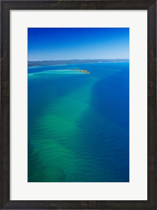 Framed Great Sandy Straits, Little Woody Island and Fraser Island, Queensland, Australia Print