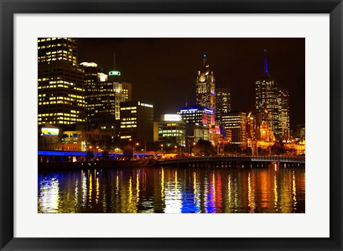 Framed Yarra River, Queens Bridge and CBD, Melbourne, Victoria, Australia Print