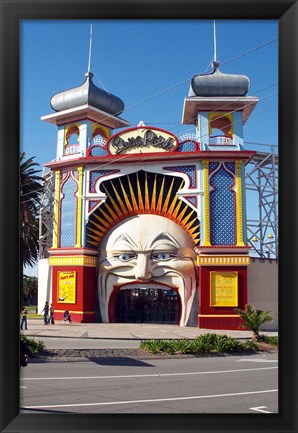 Framed Entrance Gate to Luna Park, St Kilda, Melbourne, Victoria, Australia Print