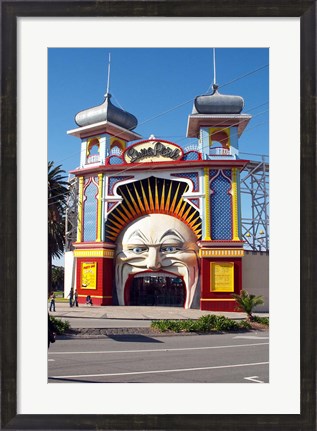 Framed Entrance Gate to Luna Park, St Kilda, Melbourne, Victoria, Australia Print