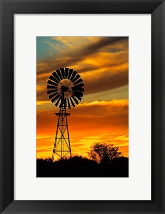 Framed Windmill, Oodnadatta Track, Outback, Australia Print