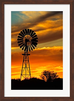 Framed Windmill, Oodnadatta Track, Outback, Australia Print