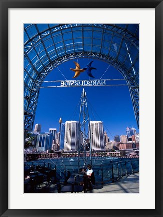 Framed Darling Harbor, Sydney Harbor, Australia Print