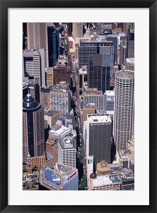 Framed Pitt Street and Sydney CBD, Sydney, Australia Print