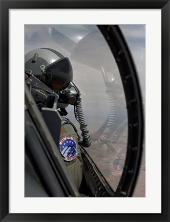 Framed F-16 Pilot Checks Position of his Wingman Print