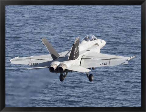 Framed F/A-18F Super Hornet Takes Of in the Arabian Sea Print