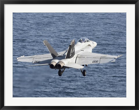 Framed F/A-18F Super Hornet Takes Of in the Arabian Sea Print