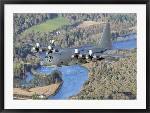 Framed MC-130P Combat Shadow Over Scotland Print