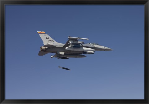 Framed F-16 Fighting Falcon Releases a GBU-38 JDAM Print