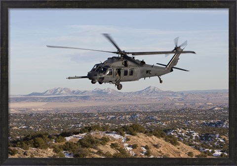 Framed HH-60G Pave Hawk Flies a Low Level Route over New Mexico Print