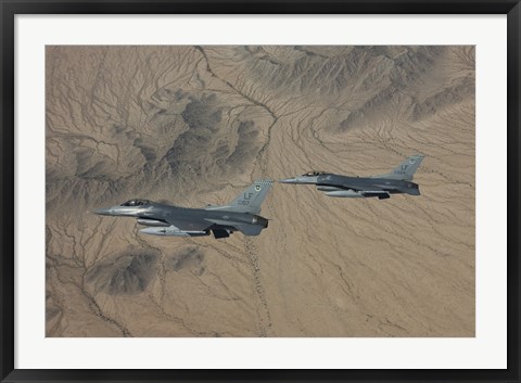 Framed Two F-16&#39;s over the Arizona Desert Print