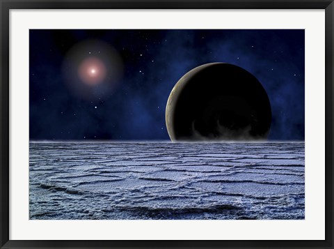 Framed Distant Star Illuminates an Extrasolar Planet Print