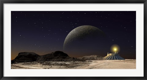 Framed Futuristic Space Scene Inspired by the Novel, The City and The Stars Print