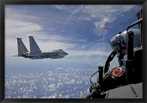 Framed F-15 Eagle Pilot with his Wingman Print