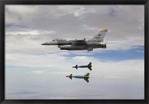 Framed F-16 Fighting Falcon Releases GBU-24 Laser Guided Bombs Print