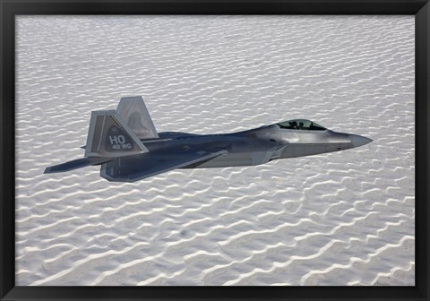 Framed F-22 Raptor Flies Around Southern New Mexico Print