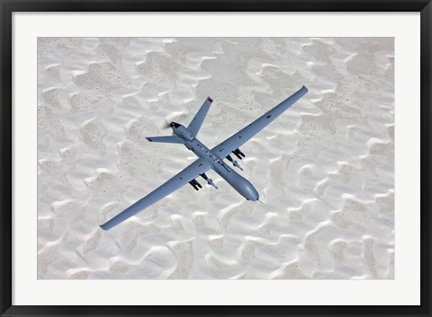 Framed MQ-9 Reaper Flies a Training Mission Over Southern New Mexico Print