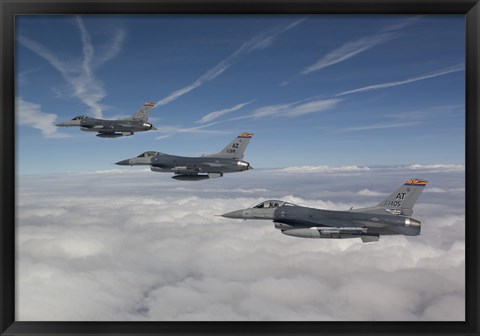 Framed Three F-16&#39;s over the Clouds of Arizona Print