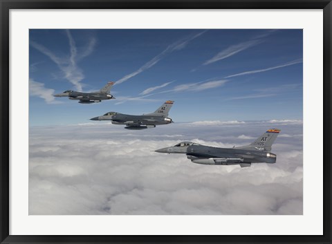 Framed Three F-16&#39;s over the Clouds of Arizona Print