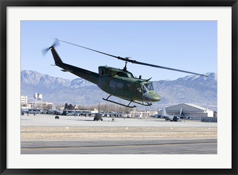 Framed UH-1N Twin Huey near Kirtland Air Force Base, New Mexico Print