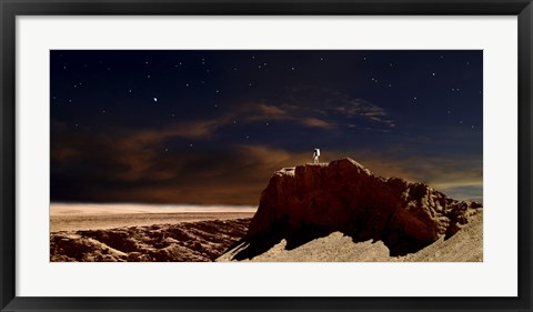 Framed Artist&#39;s Depiction of a Lone Astronaut on Another Planet Print