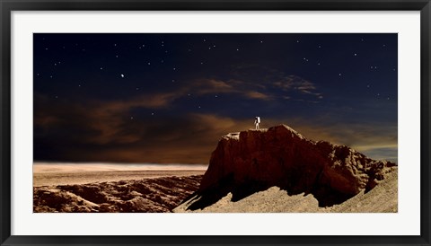 Framed Artist&#39;s Depiction of a Lone Astronaut on Another Planet Print