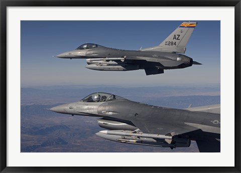 Framed Close-Up of Two F-16&#39;s over Arizona Print