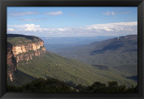 Framed Australia, Blue Mtns, Kings Tableland, Jamison Valley Print