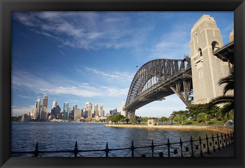 Framed Australia, New South Wales, Sydney Harbour Bridge and CBD Print