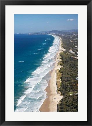 Framed Australia, Queensland, Sunshine Beach coastline Print