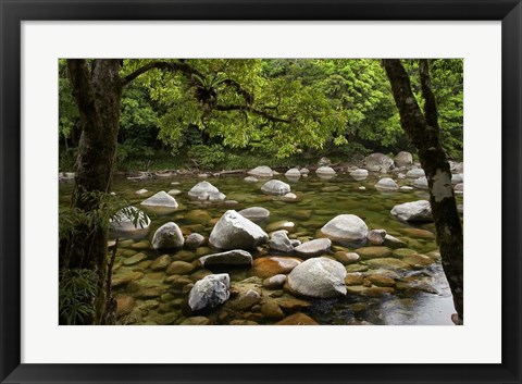 Framed Boulders and Mossman River, North Queensland, Australia Print