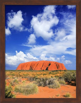 Framed holy mountain of Uluru, Ayers Rock, Australia Print