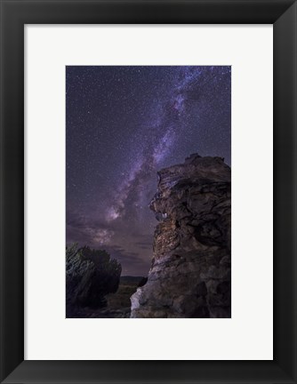 Framed Rocky Hoodoo Against the Milky Way, Oklahoma Print