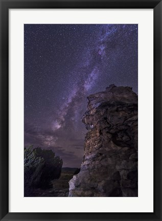 Framed Rocky Hoodoo Against the Milky Way, Oklahoma Print