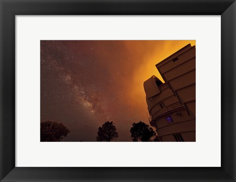 Framed Milky Way Appears through Smoke over the McDonald Observatory Print