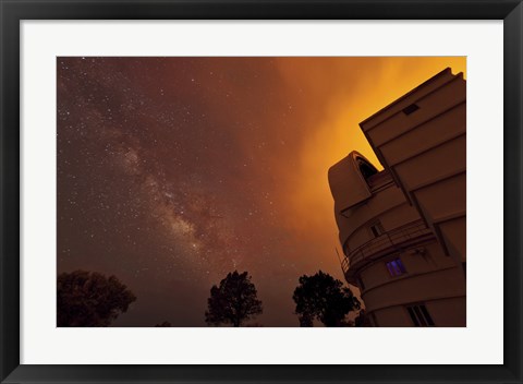 Framed Milky Way Appears through Smoke over the McDonald Observatory Print