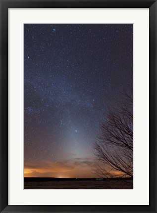 Framed Zodiacal Light and Milky Way over the Texas Plains Print