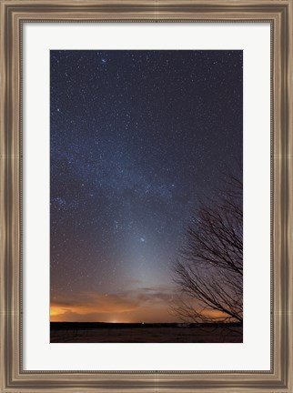 Framed Zodiacal Light and Milky Way over the Texas Plains Print