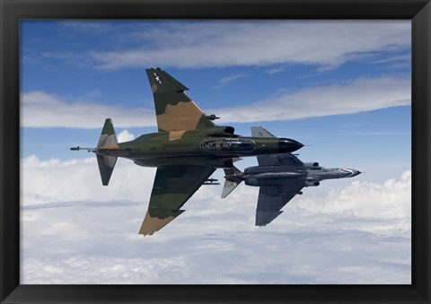 Framed Two QF-4E&#39;s Fly over the Gulf of Mexico Print